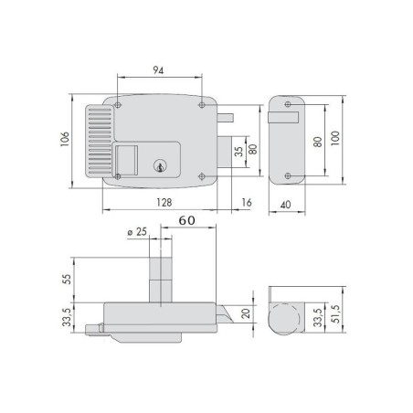Serrure Électrique Cisa Encastré 12011-60-0