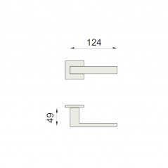 dimensions Poignée de porte Edra 02 DnD Martinelli finition