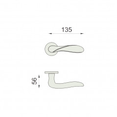 dimensions Poignée de porte Fedora DnD Martinelli finition