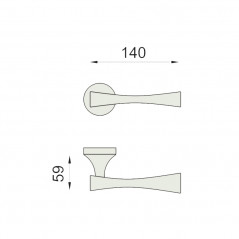 Dimensions Poignée de porte fluke dnd Martinelli
