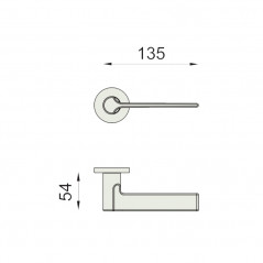 dimensions Poignée de porte Ginkgo DnD Martinelli finition