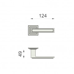 dimensions Poignée de porte Ginevra DnD Martinelli finition
