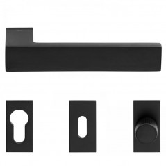 Béquille de porte infinito dnd martinelli finition noir avec rosace de fonction