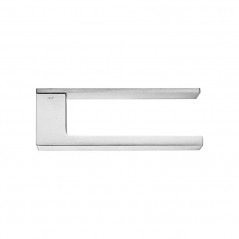 Poignée de porte infinito DnD Martinelli sur rosace plate finition chromé satin vue de dessus