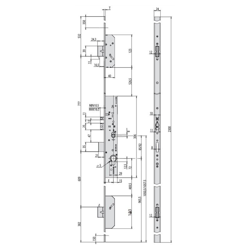 Serrure Mécanique Multipoint Cisa Entrée 30 Frontale A U Cisa