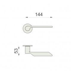 dimensions Poignée de porte levante dnd Martinelli