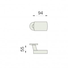 dimensions Poignée de porte Project Zancata DnD Martinelli