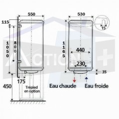 dimensions chauffe eau 150 litres Atlantic