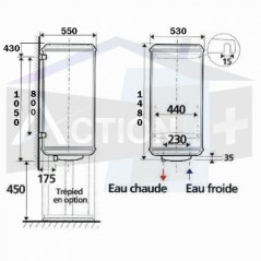 dimensions chauffe eau 200 litres Atlantic
