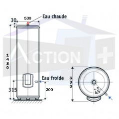 dimensions chauffe eau Atlantic 200 litres stable