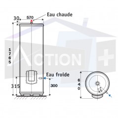 Dimensions chauffe eau Atlantic stéatite stable 300 litres