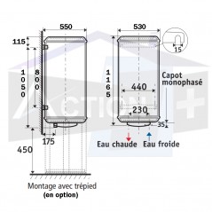 Chauffe eau Zénéo Atlantic 150 litres vertical mural