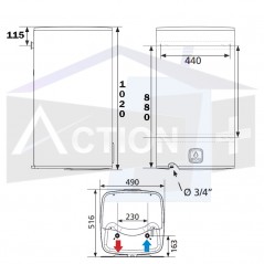 dimensions chauffe eau Linéo Atlantic 120 litres