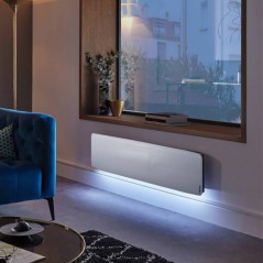 radiateur plinthe atlantic façade verre et lumineux blanc