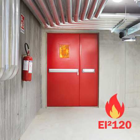 Porte métallique 2 vantaux EI120 standard