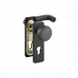 Poignée de porte noir porte coupe feu béquille + bouton fixe