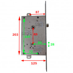 dimensions serrure blindée cisa avec tétièere