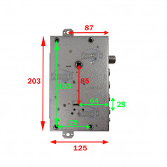 Dimensions serrure cisa double panneton blindée