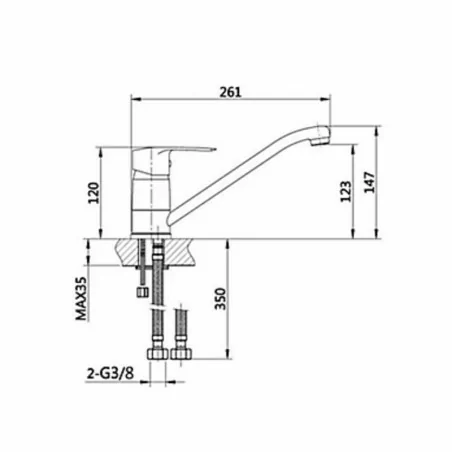 Mitigeur évier Sodi C2 bec tube Aquance