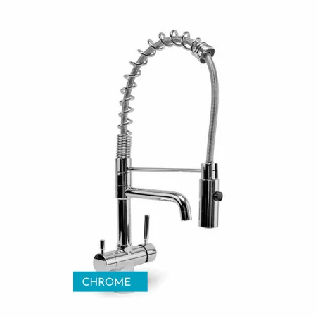 Robinet 3 voies cuisine avec douchette