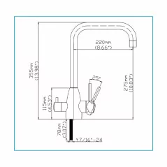 Mitigeur cuisine inox pour osmoseur