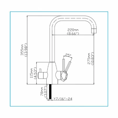 Mitigeur cuisine inox pour osmoseur