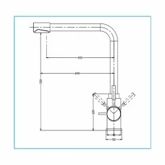 Mitigeur évier 3 voies inox
