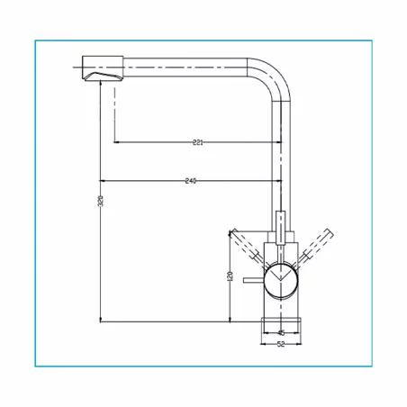 Mitigeur évier 3 voies inox