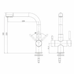 Robinet de cuisine 3 voies