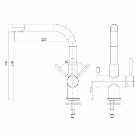 Robinet de cuisine 3 voies