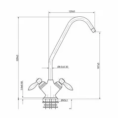 dimensions du robinet pour eau osmosée et de ville