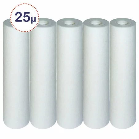 Lot de 5 filtres à eau 9 pouces 3/4 25 microns