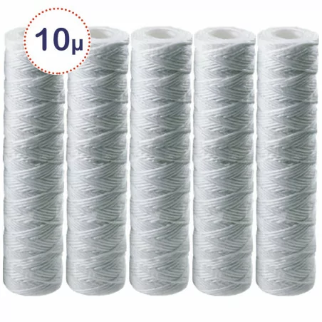 Lot de cartouches bobinées de filtration pour l'eau 10 microns