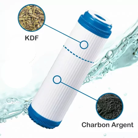 Filtre à Eau Métaux Lourd et Charbon Argent