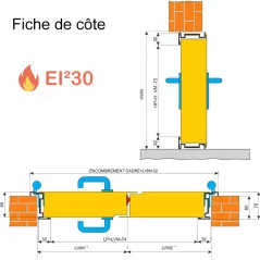 Fiche de côtes bloc porte 2 vantaux métallique isolée