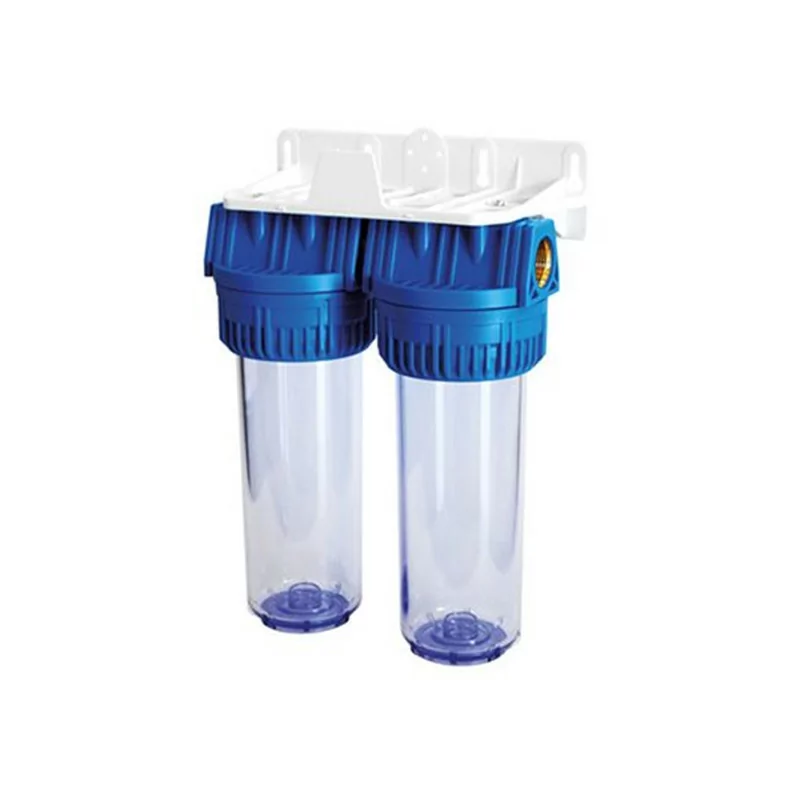 Double porte filtre à eau pour cartouches 9 pouces 3/4 Double porte filtre à eau pour cartouches 9 pouces 3/4