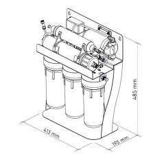 Dimensions Osmoseur Alkafuse Ecosoft