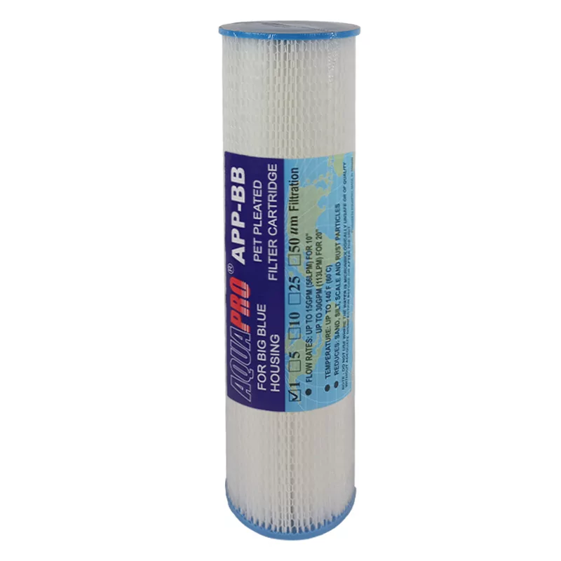 Filtre à Eau Plissé Aquapro Big Blue 20 Pouces 1 Micron