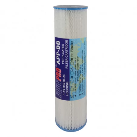 Filtre à Eau Plissé Aquapro Big Blue 20 Pouces 1 Micron