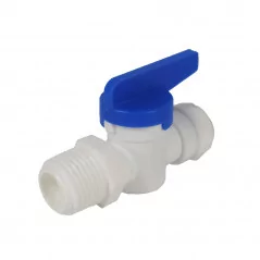 Vanne pour Tube Alimentaire blanc et bleu