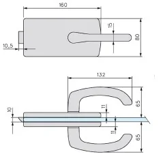 Dimensions Stremler pour porte vitrée