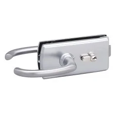 Serrure Stremler pour porte vitrée chromé mat