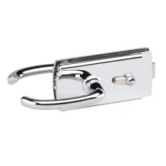serrure chromé pour porte vitrée avec béquille et cylindre