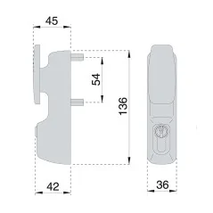 dimensions du bloc serrure extérieur iseo
