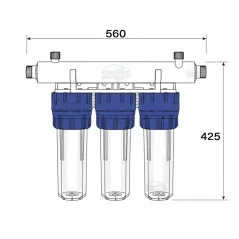 Mesure station de filtration uv 6 gpm