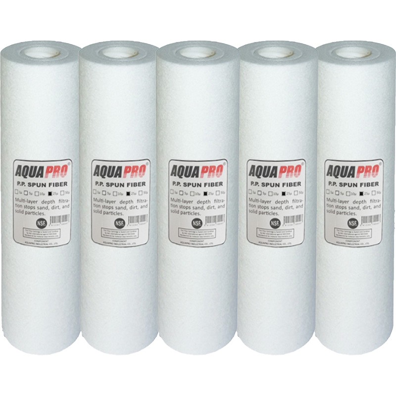 Pack 5 filtres à eau 20 microns 9 pouces 3/4
