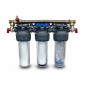 Station filtration calcaire, charbon actif et sédiment Aquapro avec bypass Station filtration calcaire, charbon actif et sédiment Aquapro avec bypass
