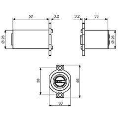 Dimensions cylindre adaptable fichet 787 2d