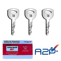 cylindre européen TXR avec 3 cles et carte de propriete