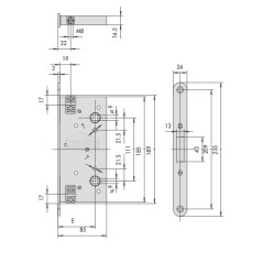 dimensions du coffre anti panique encastrée pour porte coupe feu métallique